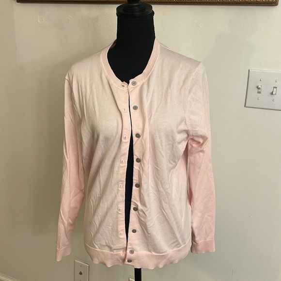 Karen Scott Cotton Viscose Nylon Blend Button Up Cardigan, Sz. L. - Picture 4 of 9